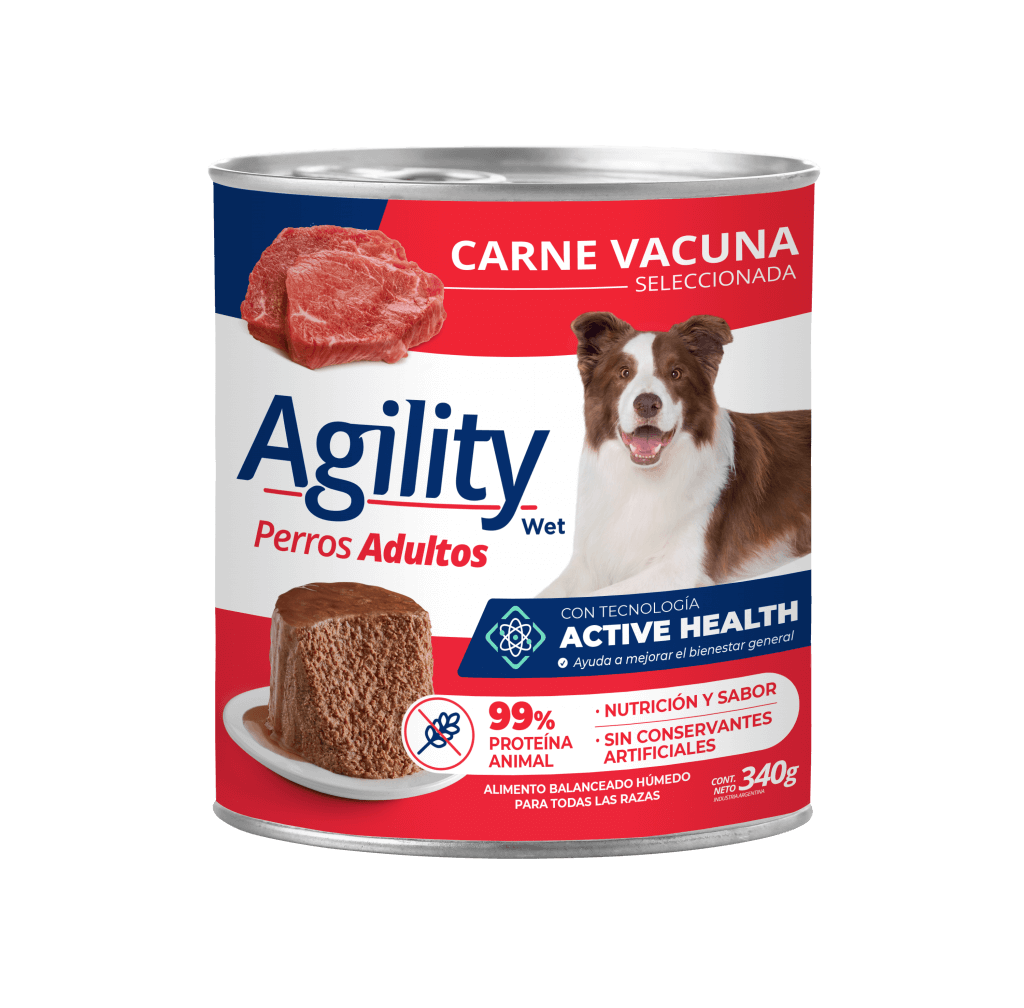 Agility Lata Perros Adultos Carne 340Grs.